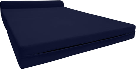 D&D Futon Furniture Sleeper Chair Folding Bed, Studio Sofa Guest Folded Mattress, High Density Foam (70 x 24 x 6, Navy Blue)