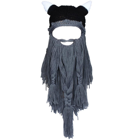 Creative Barbarian Knit Beard Hat Funny Knit Cap Wig Beanie Hats Beard Facemask