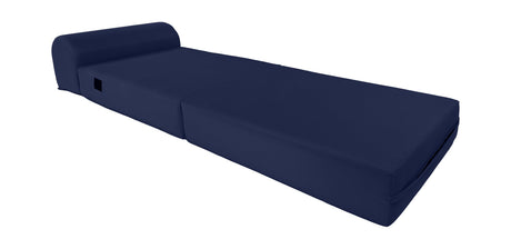 D&D Futon Furniture Sleeper Chair Folding Bed, Studio Sofa Guest Folded Mattress, High Density Foam (70 x 24 x 6, Navy Blue)