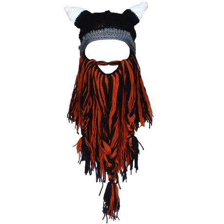 Creative Barbarian Knit Beard Hat Funny Knit Cap Wig Beanie Hats Beard Facemask