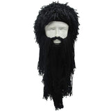 Creative Barbarian Knit Beard Hat Funny Knit Cap Wig Beanie Hats Beard Facemask