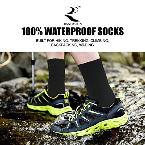 RANDY SUN Waterproof Socks, Unisex Hiking Wading Trail Running Kayaking Crew Socks
