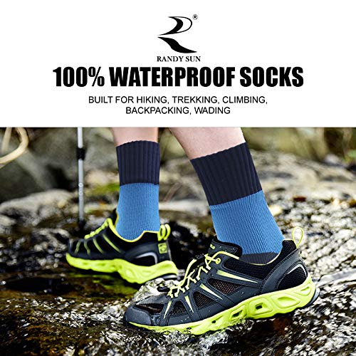 RANDY SUN Waterproof Socks, Unisex Hiking Wading Trail Running Kayaking Crew Socks