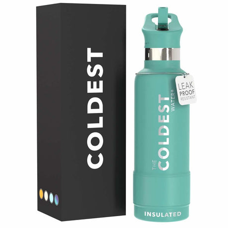 Coldest Insulated Water Bottle with Straw Lid - Stainless Steel Metal Thermos for Men & Women (Matte Black, 32 oz)