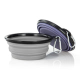 Dog Bowl Pet Collapsible Bowls, 2 Pack for Cats Dogs, Portable Pet Feeding Watering Dish for Walking Parking Traveling with 2 Carabiners (Small, Blue+Green)