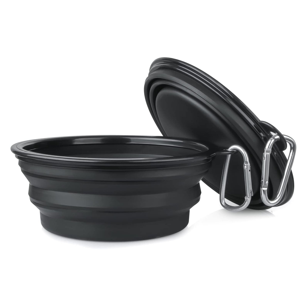 Dog Bowl Pet Collapsible Bowls, 2 Pack for Cats Dogs, Portable Pet Feeding Watering Dish for Walking Parking Traveling with 2 Carabiners (Small, Blue+Green)