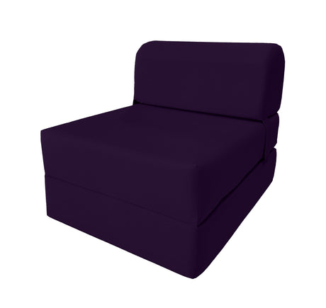 D&D Futon Furniture Sleeper Chair Folding Bed, Studio Sofa Guest Folded Mattress, High Density Foam (70 x 24 x 6, Navy Blue)