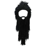 Creative Barbarian Knit Beard Hat Funny Knit Cap Wig Beanie Hats Beard Facemask