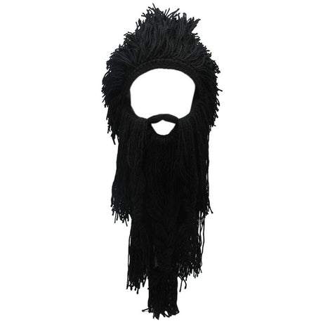 Creative Barbarian Knit Beard Hat Funny Knit Cap Wig Beanie Hats Beard Facemask