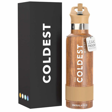 Coldest Insulated Water Bottle with Straw Lid - Stainless Steel Metal Thermos for Men & Women (Matte Black, 32 oz)