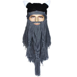 Creative Barbarian Knit Beard Hat Funny Knit Cap Wig Beanie Hats Beard Facemask