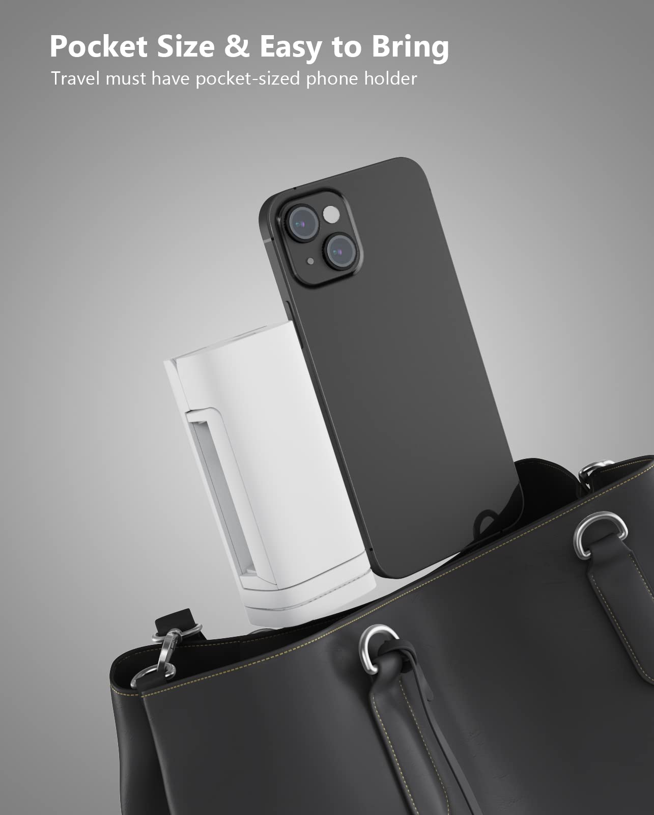MiiKARE Airplane Travel Essentials Phone Holder, Universal Handsfree Phone Mount for Flying with 360 Degree Rotation, Accessory for Airplane, Travel Must Haves Phone Stand for Desk, Tray Table