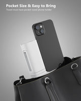 MiiKARE Airplane Travel Essentials Phone Holder, Universal Handsfree Phone Mount for Flying with 360 Degree Rotation, Accessory for Airplane, Travel Must Haves Phone Stand for Desk, Tray Table
