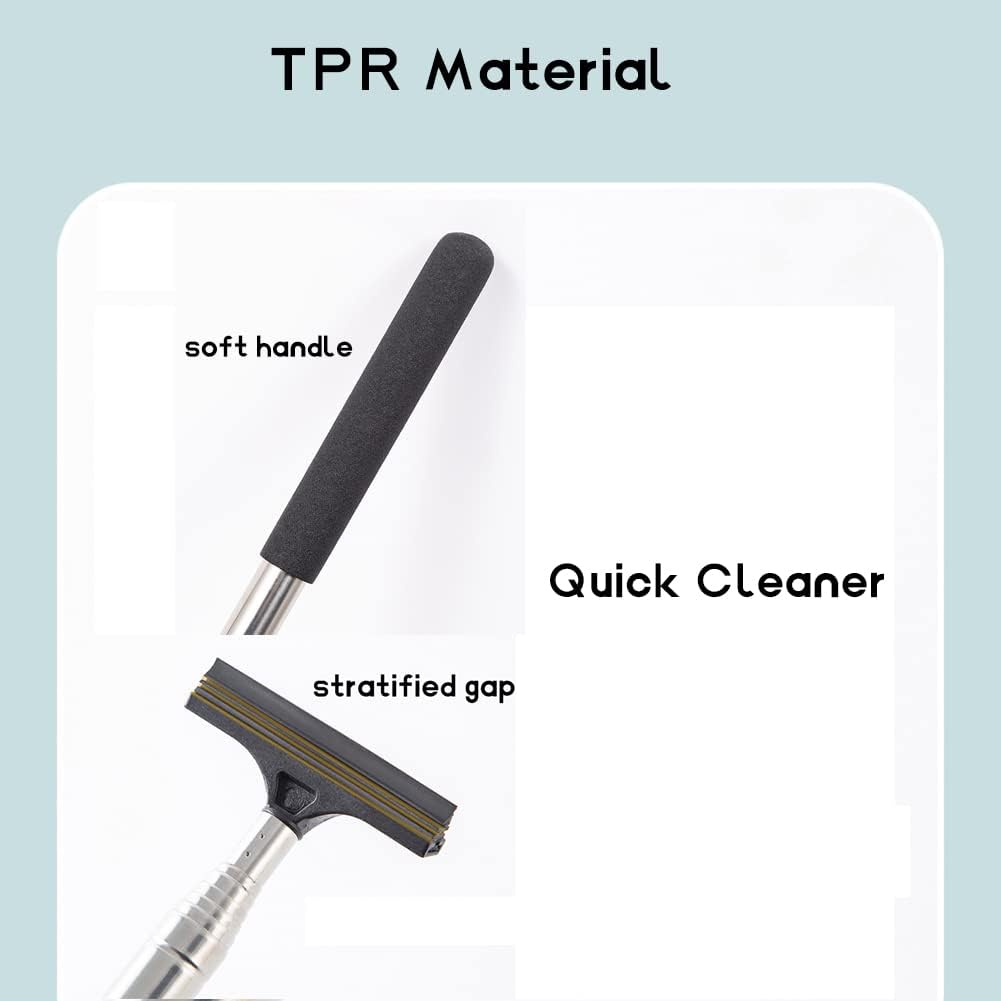 Car Side Mirror Squeegee, Retractable Telescopic Mirror Wiper, Anti-Fog & Water Cleaning Tool for Rainy & Foggy Weather, Extendable 98cm Handle, Portable Auto Mirror Cleaner