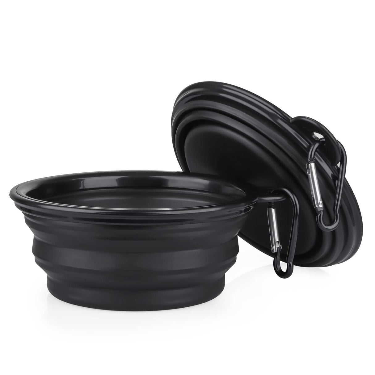 Dog Bowl Pet Collapsible Bowls, 2 Pack for Cats Dogs, Portable Pet Feeding Watering Dish for Walking Parking Traveling with 2 Carabiners (Small, Blue+Green)