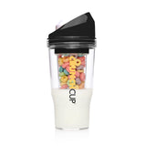 CRUNCHCUP XL Yellow - Portable Plastic Cereal Cups for Breakfast On the Go, To Go Cereal and Milk Container for your favorite Breakfast Cereals, No Spoon or Bowl Required