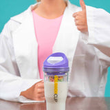 CRUNCHCUP XL Yellow - Portable Plastic Cereal Cups for Breakfast On the Go, To Go Cereal and Milk Container for your favorite Breakfast Cereals, No Spoon or Bowl Required