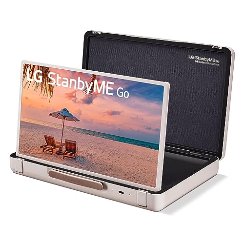 LG 27-Inch StanbyME Go Portable Smart 1080P Touch Screen (27LX5QKNA, 2023 Model), Calming Beige