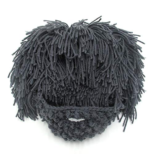 Creative Barbarian Knit Beard Hat Funny Knit Cap Wig Beanie Hats Beard Facemask