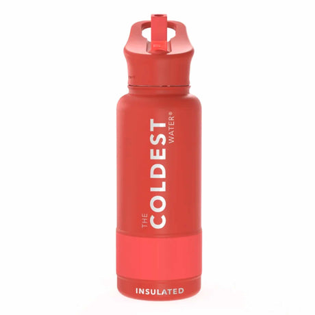 Coldest Insulated Water Bottle with Straw Lid - Stainless Steel Metal Thermos for Men & Women (Matte Black, 32 oz)