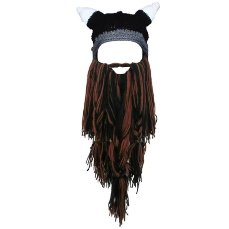 Creative Barbarian Knit Beard Hat Funny Knit Cap Wig Beanie Hats Beard Facemask