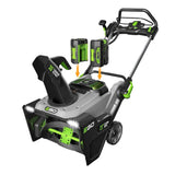 EGO Power+ SNT2112 21-Inch 56-Volt Lithium-Ion Cordless Snow Blower with Steel Auger - (2) 5.0Ah Batteries and Dual Port Charger Included, Black