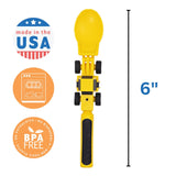 Constructive Eating Plate and Utensils Set - USA-Made Toddler Dinnerware with Divided Plates (Dinosaur)