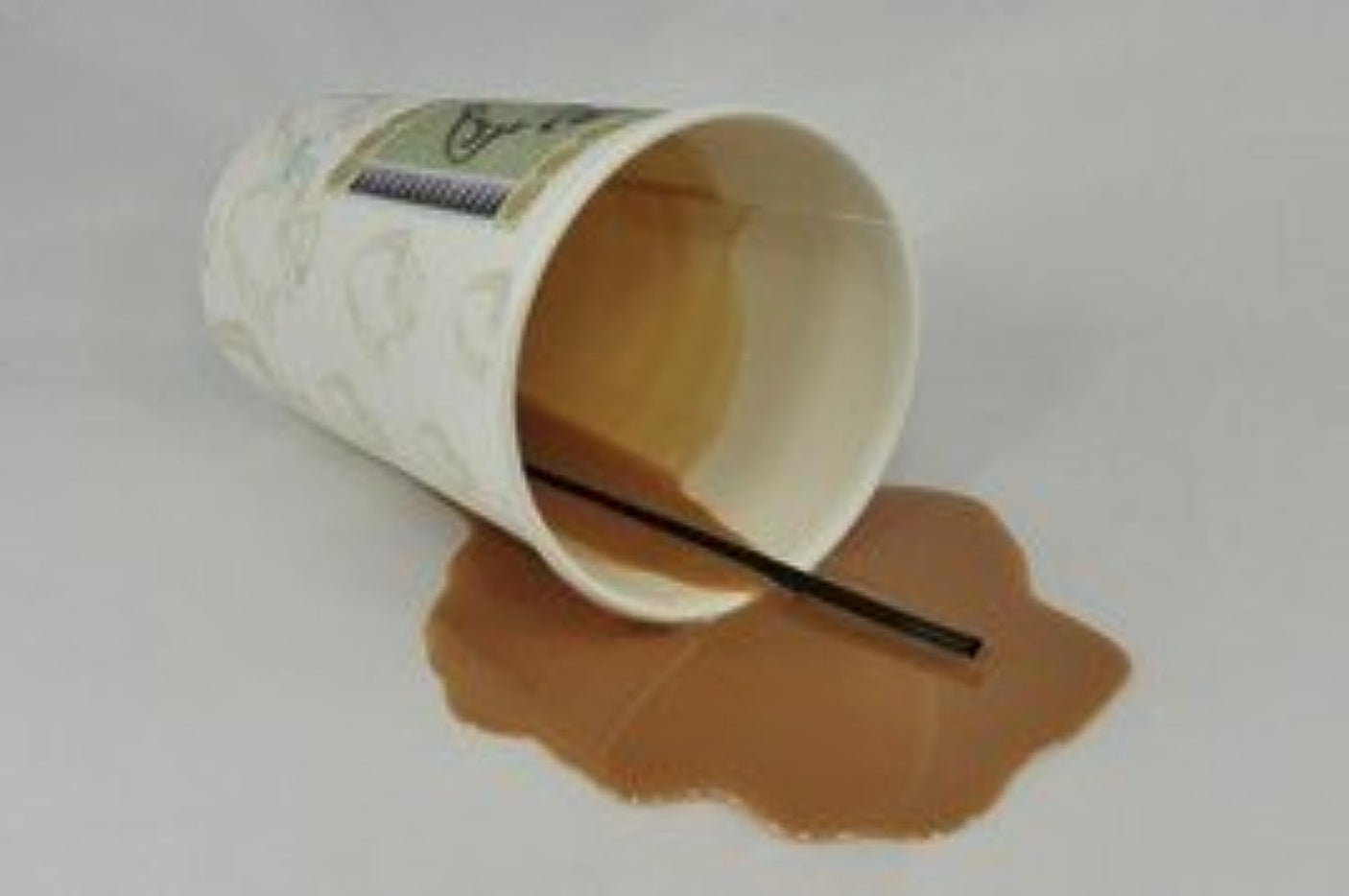 New! Real Looking Faux Spilled Cup of Coffee to Go