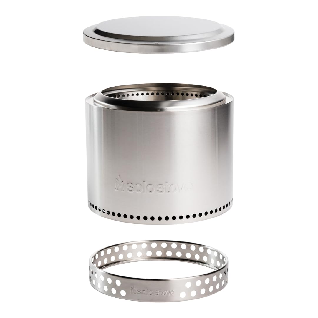 Solo Stove Bonfire with Stand | 19.5" Smokeless Fire Pit, Removable Ash Pan | Portable Stainless Steel Wood Burning Outdoor Fireplace, Ideal for 4–6 People, 21.75 lbs