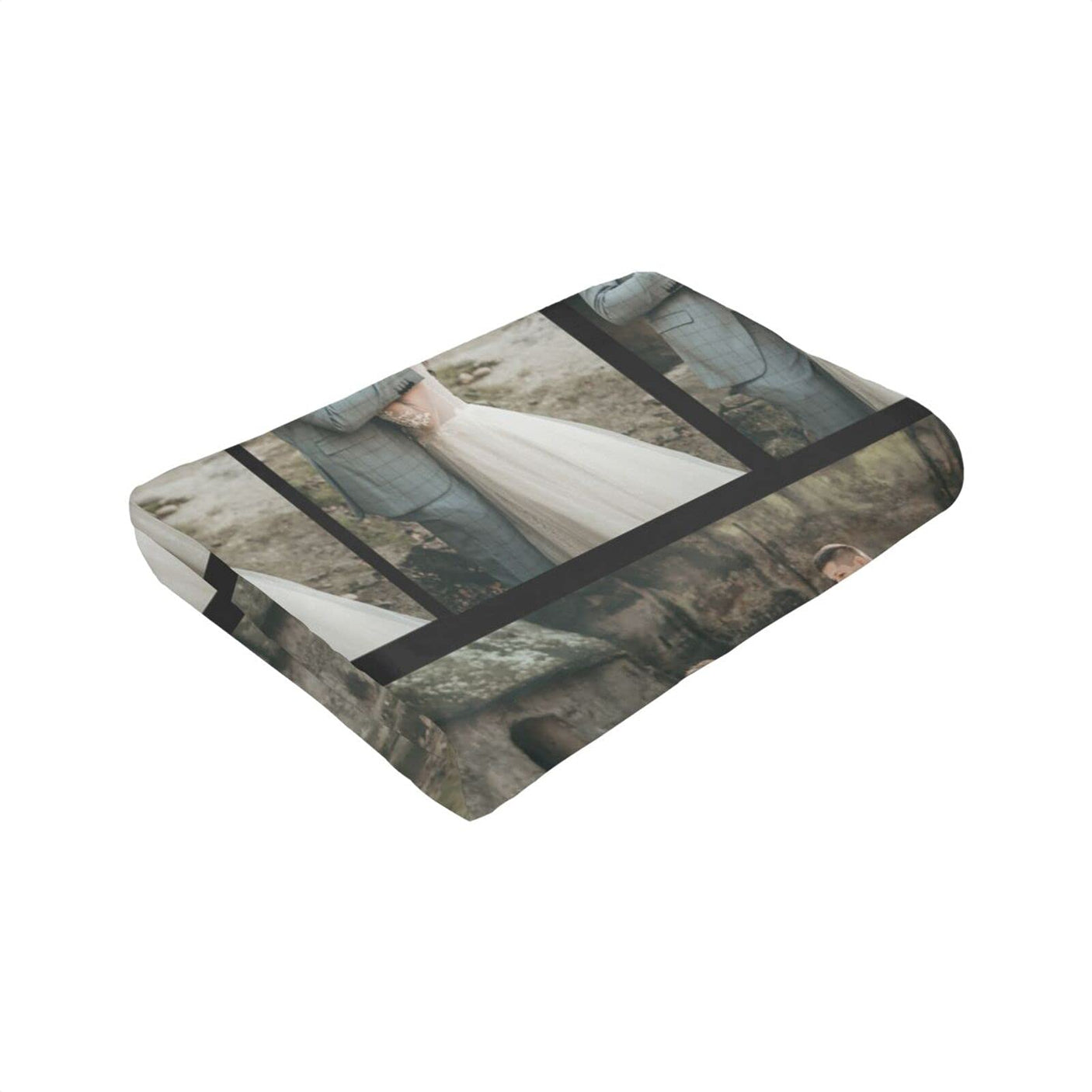 Custom Blanket with Photo Text Personalized Bedding Throw Blankets Customized Flannel Fleece Blankets for Family Birthday Wedding Gift Fits Couch Sofa Bedroom Living Room (1 Photos, 40"x50")
