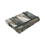 Custom Blanket with Photo Text Personalized Bedding Throw Blankets Customized Flannel Fleece Blankets for Family Birthday Wedding Gift Fits Couch Sofa Bedroom Living Room (1 Photos, 40"x50")