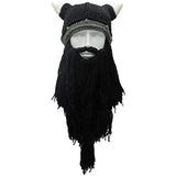 Creative Barbarian Knit Beard Hat Funny Knit Cap Wig Beanie Hats Beard Facemask