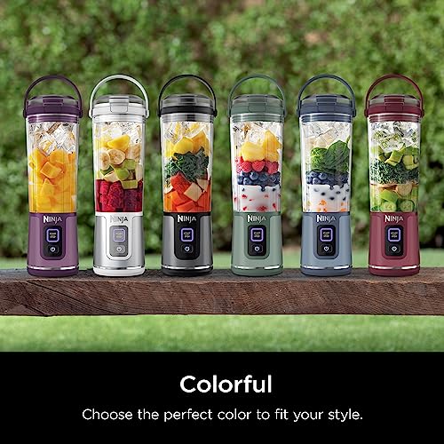Ninja BC155PS Blast Two-Pack Portable Blender, Cordless, 18oz. Vessel, Personal Blender-for Shakes & Smoothies, BPA Free, Leakproof-Lid & Sip Spout, Rechargeable, Dishwasher Safe Parts, Peach & Stone