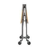 COSCO SmartFold Butcher Block Portable Workbench / Folding Utility Table (Hardwood Top, 700LB Total Weight Capacity, Locking Casters, Gray Steel Frame, 1 Pack)