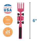 Constructive Eating Plate and Utensils Set - USA-Made Toddler Dinnerware with Divided Plates (Dinosaur)