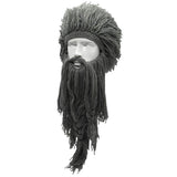 Creative Barbarian Knit Beard Hat Funny Knit Cap Wig Beanie Hats Beard Facemask