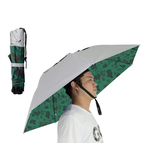NEW-Vi Fishing Umbrella Hat Folding Adjustable Sun Rain Cap, 37.4”Oversize Hands Free Umbrellas, 7-Ribs Anti-UV Waterproof Headwear for Fishing Gardening Golf Sunshade Outdoor