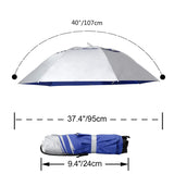 NEW-Vi Fishing Umbrella Hat Folding Adjustable Sun Rain Cap, 37.4”Oversize Hands Free Umbrellas, 7-Ribs Anti-UV Waterproof Headwear for Fishing Gardening Golf Sunshade Outdoor