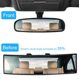 OBTANIM 2 PCS Rearview Mirror 12 Inch HD Glass Anti Glare Clip On Panoramic Wide Angle Car Interior Rear View Mirror Accessories for SUV Trucks (White)