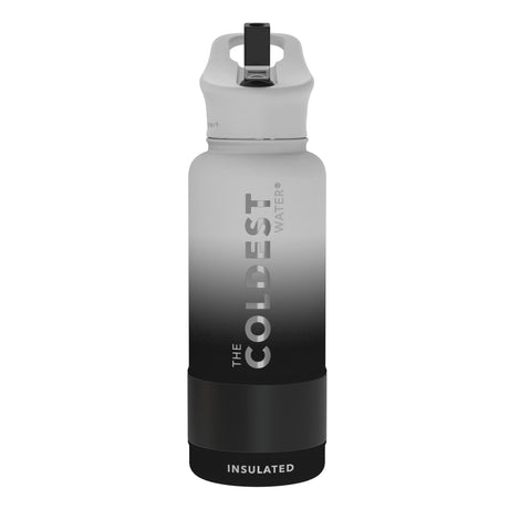Coldest Insulated Water Bottle with Straw Lid - Stainless Steel Metal Thermos for Men & Women (Matte Black, 32 oz)