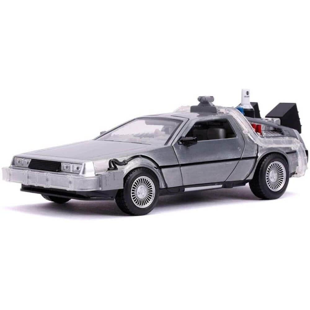 Jada Back to The Future Part II 1:24 Time Machine Die-cast Car Light Up Feature, Toys for Kids and Adults