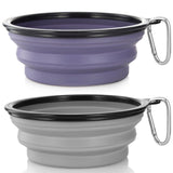 Dog Bowl Pet Collapsible Bowls, 2 Pack for Cats Dogs, Portable Pet Feeding Watering Dish for Walking Parking Traveling with 2 Carabiners (Small, Blue+Green)
