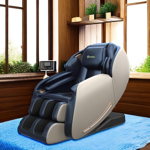 Real Relax Massage Chair Favor-06, Full Body Zero Gravity SL-Track Shiatsu Massage Recliner Chair with APP Control, Brown
