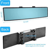 OBTANIM 2 PCS Rearview Mirror 12 Inch HD Glass Anti Glare Clip On Panoramic Wide Angle Car Interior Rear View Mirror Accessories for SUV Trucks (White)