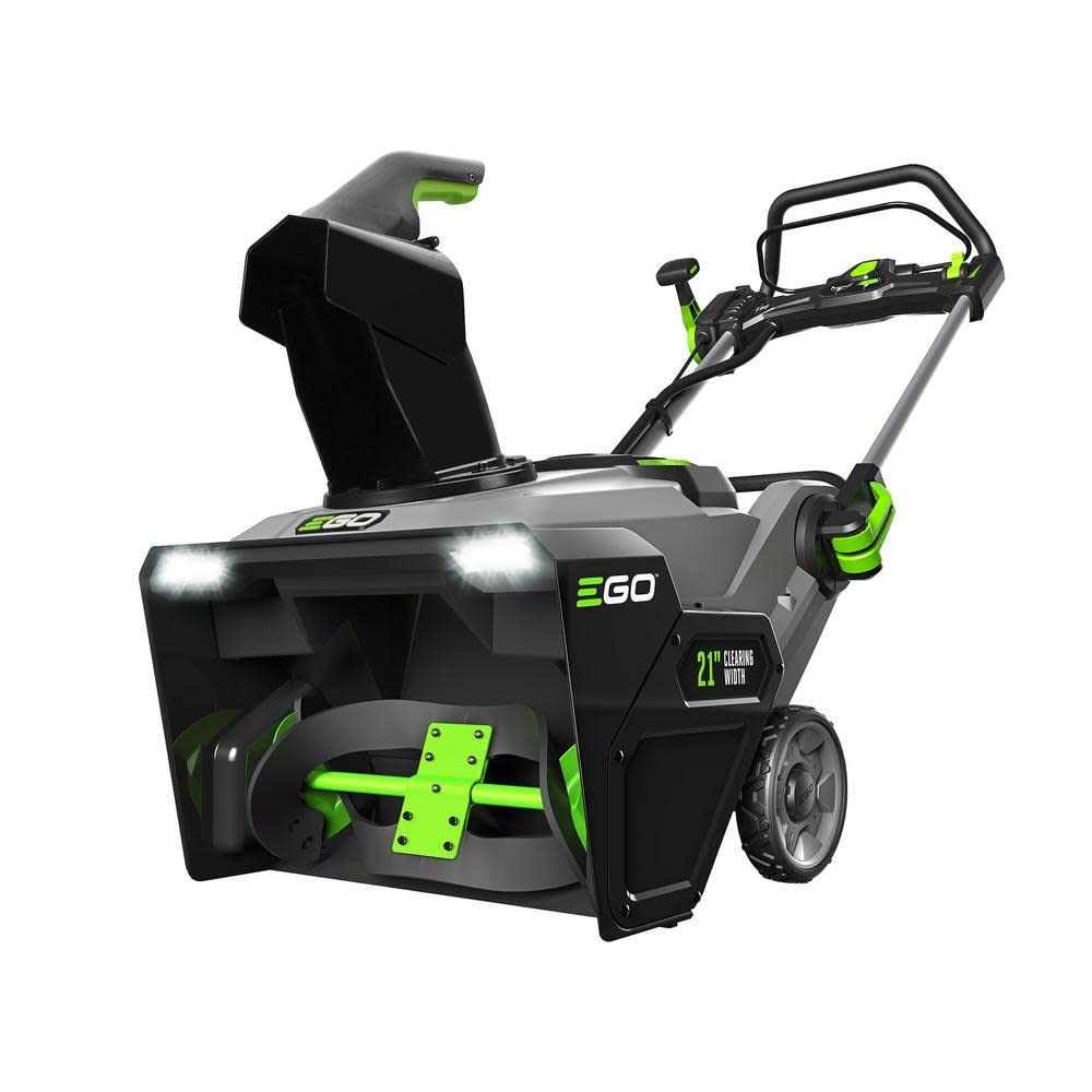 EGO Power+ SNT2112 21-Inch 56-Volt Lithium-Ion Cordless Snow Blower with Steel Auger - (2) 5.0Ah Batteries and Dual Port Charger Included, Black