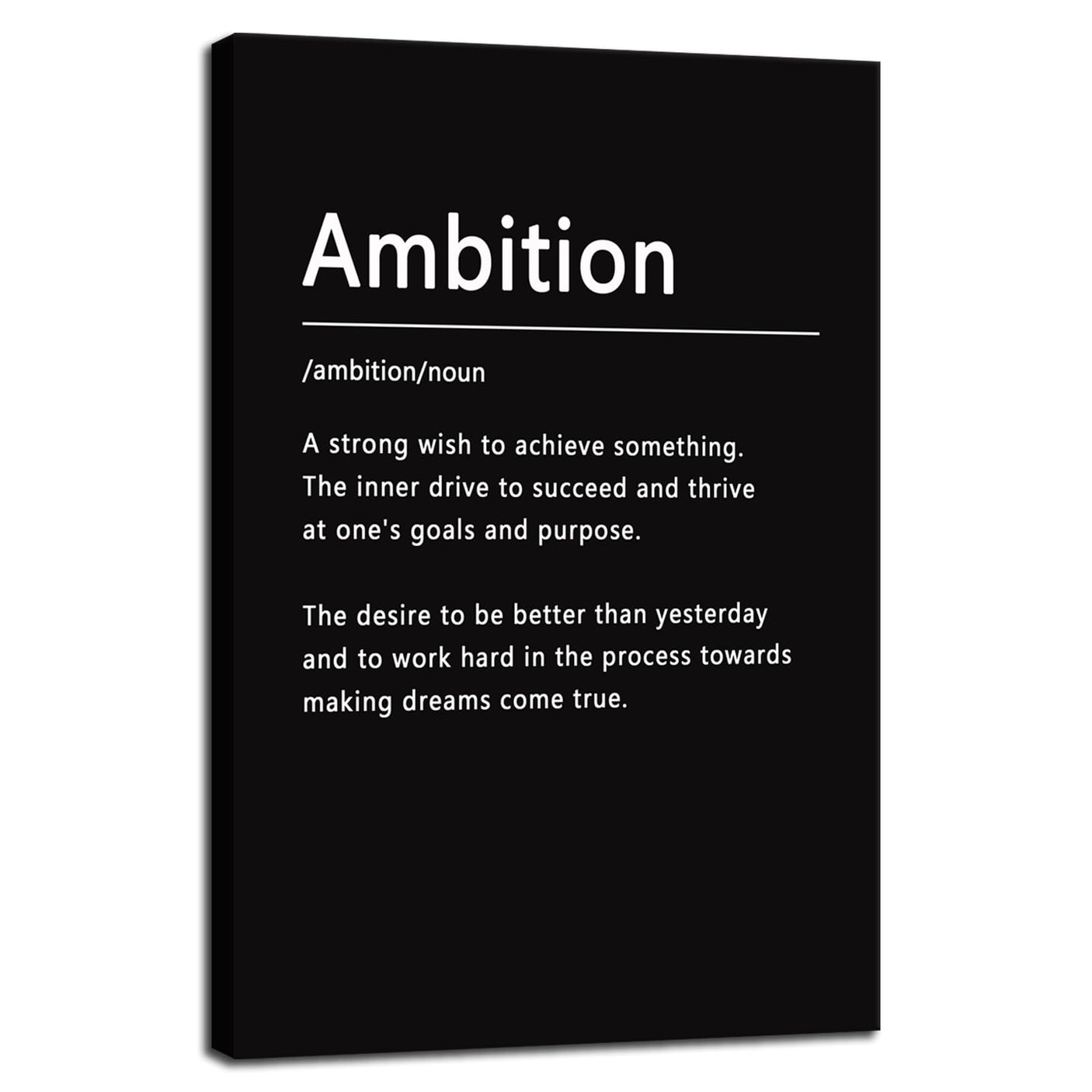 Inspirational Office Wall Decor Motivational Discipline Noun Canvas Wall Art Posters Prints Entrepreneur Quote Wall Picture Paintings Artwork Home Bedroom Framed Ready to Hang[12''W X 18''H]