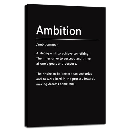 Inspirational Office Wall Decor Motivational Discipline Noun Canvas Wall Art Posters Prints Entrepreneur Quote Wall Picture Paintings Artwork Home Bedroom Framed Ready to Hang[12''W X 18''H]