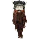 Creative Barbarian Knit Beard Hat Funny Knit Cap Wig Beanie Hats Beard Facemask