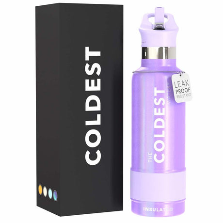 Coldest Insulated Water Bottle with Straw Lid - Stainless Steel Metal Thermos for Men & Women (Matte Black, 32 oz)