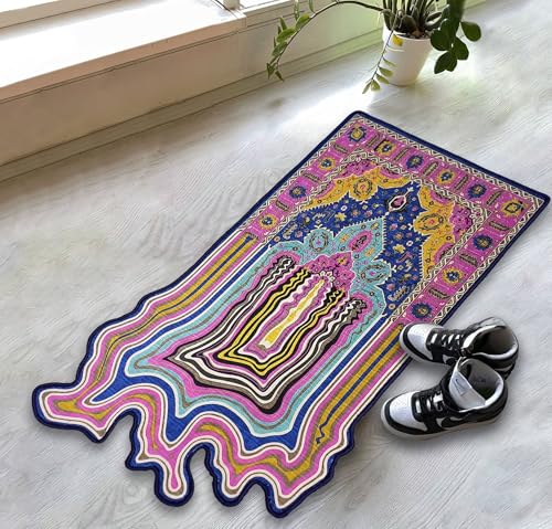 Melting Rug 2x3 Oriental Design Melting Area Rug Machine Washable Traditional Carpet Nonslip Mat Scandinavian Melting Rug for Living Room Bedroom Kitchen Abstract Rug Fabric Surface